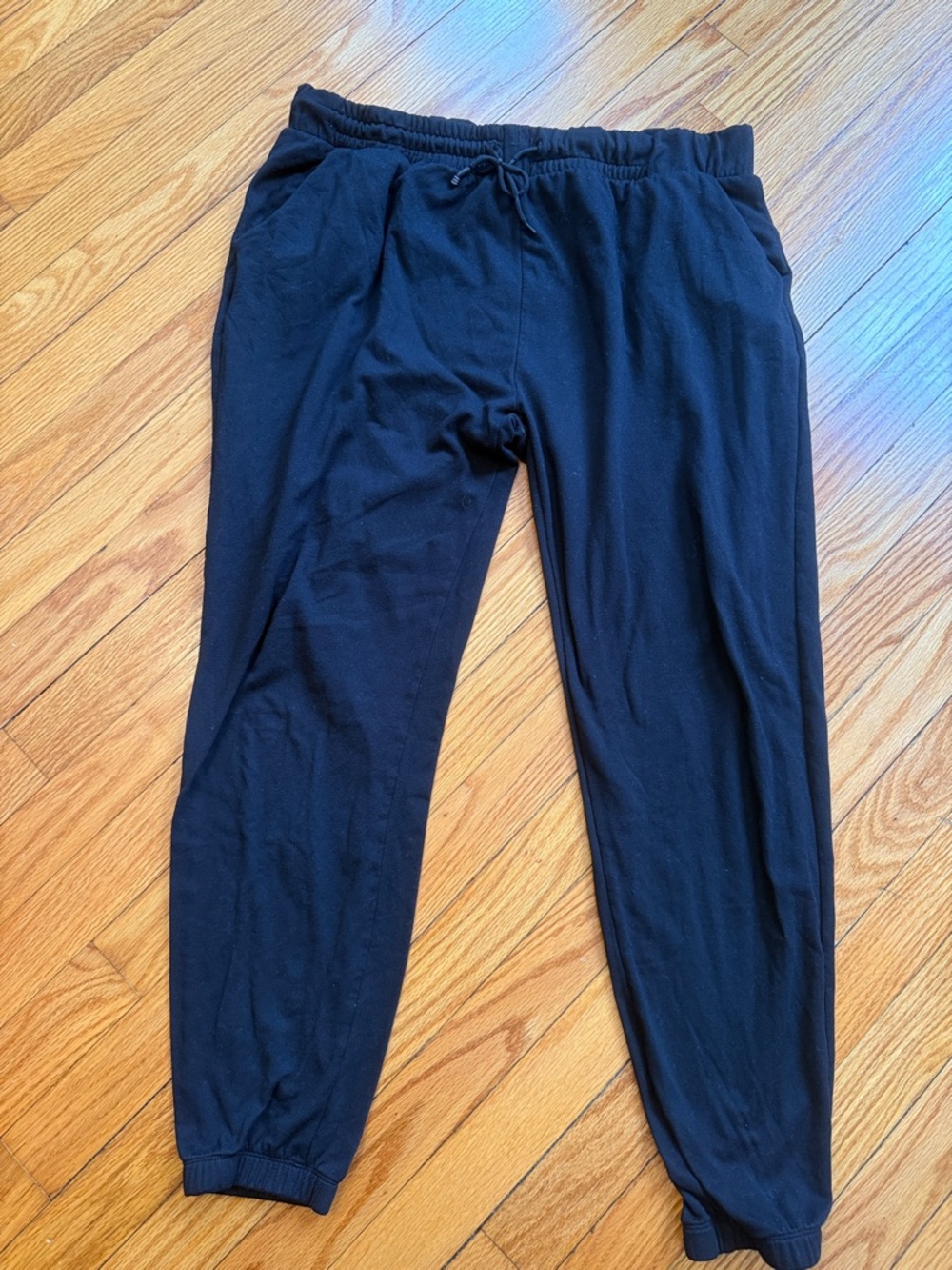 Suzette Collection Black Elastic-Waist Jogger Pants